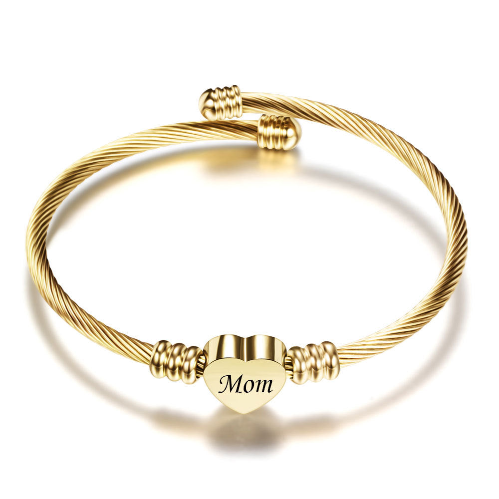 Cherished Mom Stainless Steel Bracelet