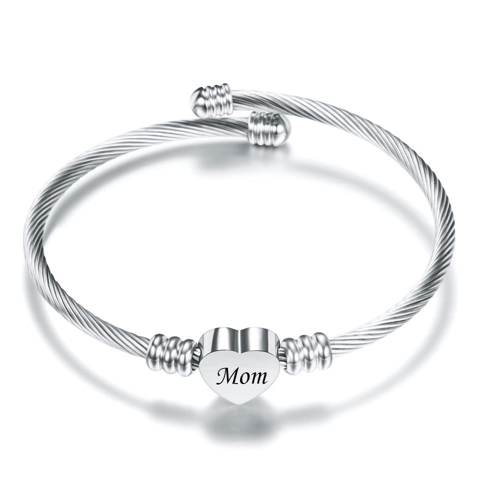 Cherished Mom Stainless Steel Bracelet