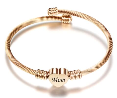 Cherished Mom Stainless Steel Bracelet