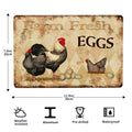 Metal Aluminum Farm Fresh Eggs Wall Art Sign (8x12in)