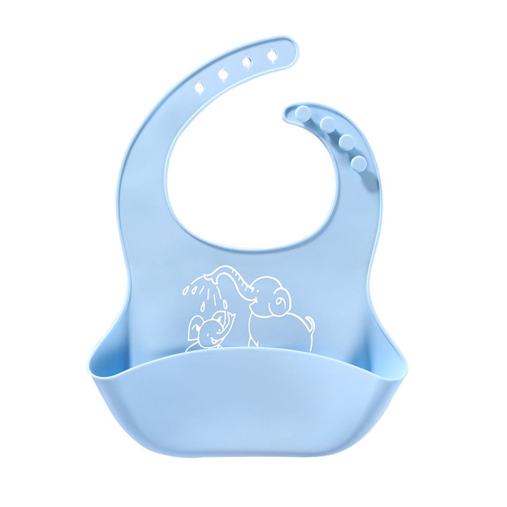 Silicone Baby Food Bib with Saliva Catcher Bag