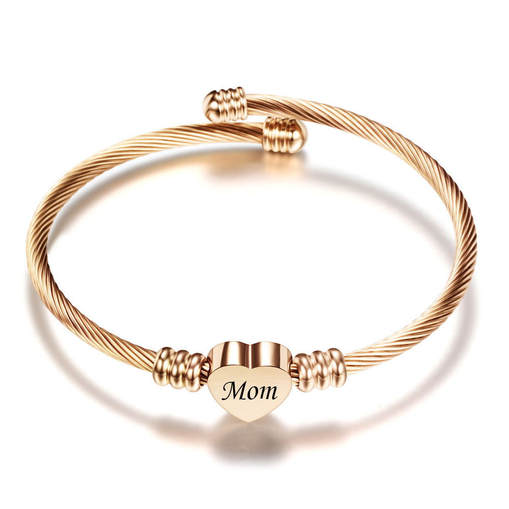 Cherished Mom Stainless Steel Bracelet
