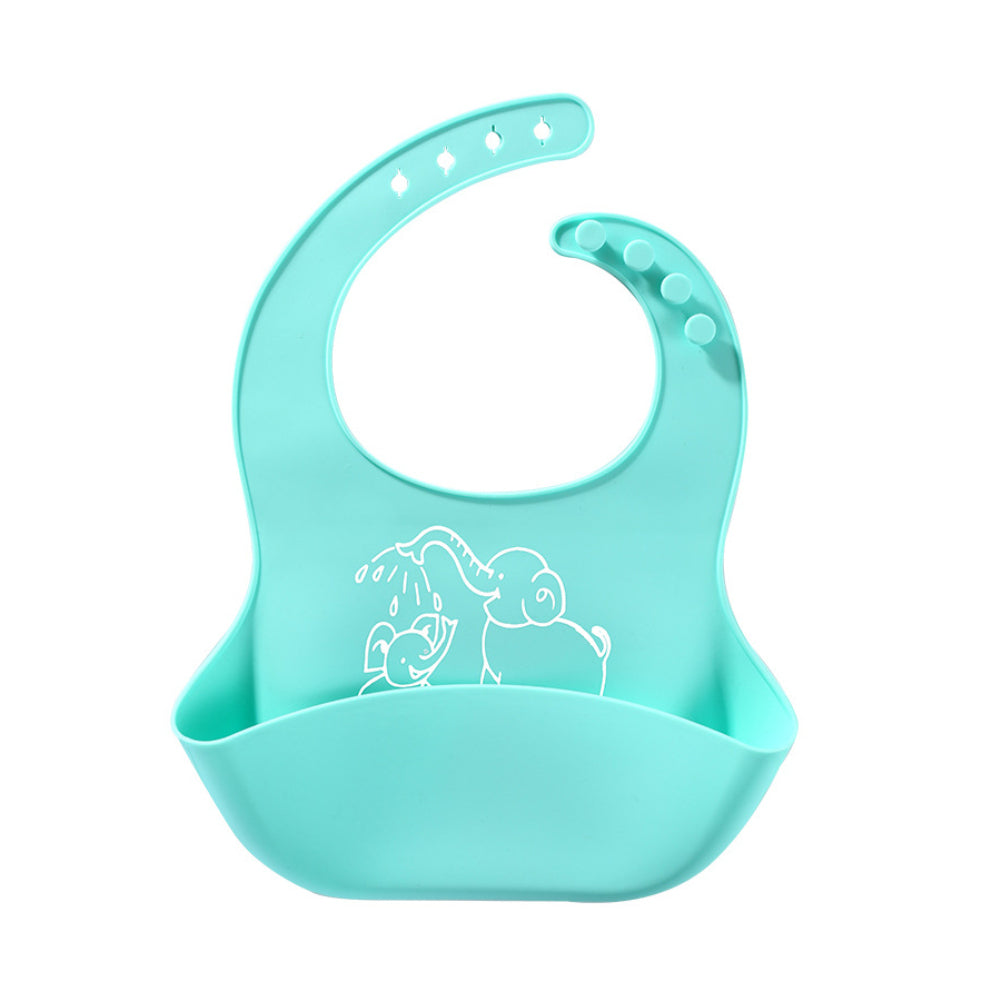 Silicone Baby Food Bib with Saliva Catcher Bag